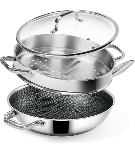 調理器具 GEMKOCH MULTI WOK & STEAMER 32CM ZWILLING Plus Stainless Steel Wok with Steamer & Lid - Induction